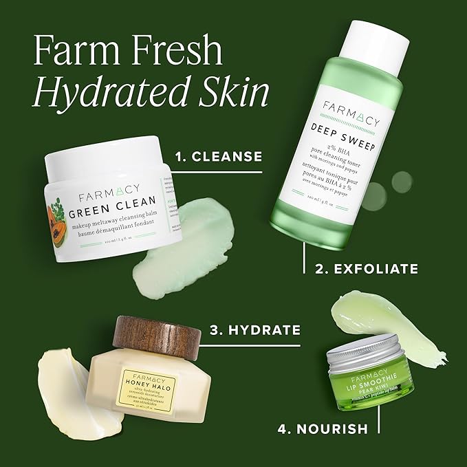 Farmacy Makeup Remover Cleansing Balm - Green Clean Waterproof Makeup Remover Balm + Oil Cleanser for Face - Gently Melts Make Up + SPF - Hydrates + Softens Skin with Super Greens + Papaya (200ml)