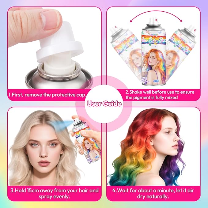 Blue Temporary Hair Color Spray for Girls & Women- Washable Root Touch Up Hair Dye, Non-Sticky Hair Wax for Christmas,Parties (120ML, Blue)