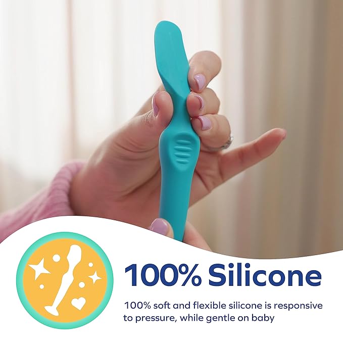 Dr. Talbot's Diaper Cream Brush for Babies - Diaper Rash Cream Applicator with Suction Base and Hygienic Case - Mini Size - Aqua Blue, (Pack of 2)