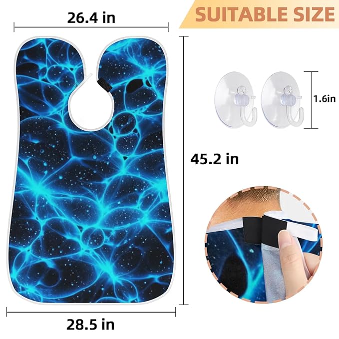 Lightning Bolt Beard Bib Apron,Beard Hair Catcher,Non-Stick Beard Shave Cape,Shaving Trimming Non-Stick Waterproof Grooming Gifts for Dad Men Him Boyfriend