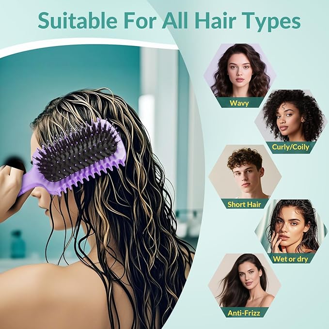 Curl Defining Brush, Curly Hair Brush Products for Effortlessly Detangling Shaping and Styling Women's Men's Curls on All Wet or Dry Hair Types, Reduces Frizz