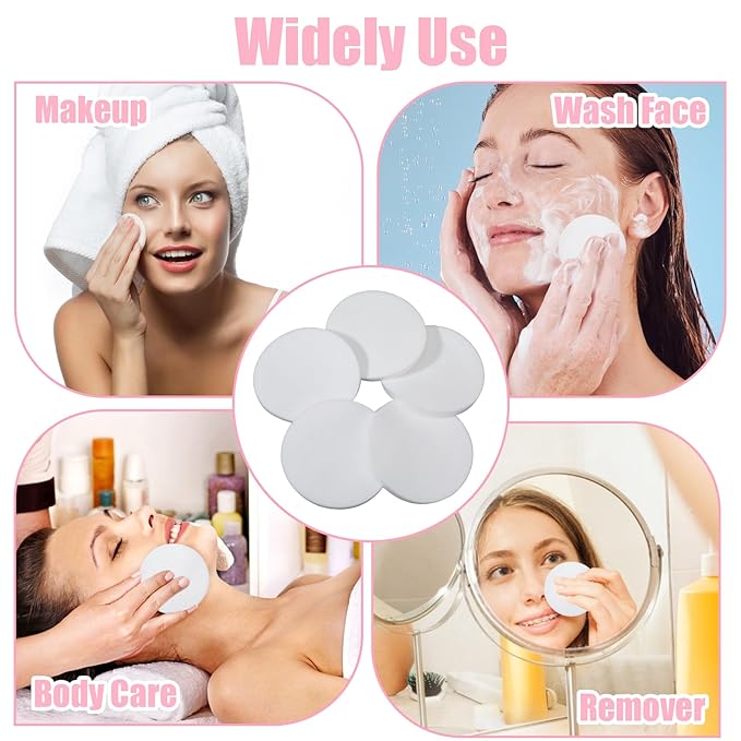 240+1 Pack White Compressed Facial Sponges, Round Compress Face Cleaning Sponge for Estheticians Face Sponge Soft Compressed Makeup Sponges with Travel case (3.1Inch)