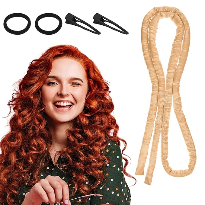 Heatless Curling Rod Headband, Heatless Curls Overnight Headband for Short Long Hair No Heat Overnight Curls with Thin Curlers to Sleep In Lazy Natural Soft Wave DIY