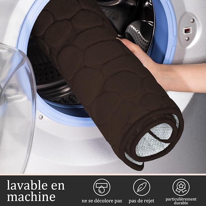 YIHOUSE Bathroom Rugs Mat Set 2 Piece Brown, Memory Foam Bath Mats Sets, Non Slip Water Absorbent Washable Bath Rugs for Sink, Toilet and Floor