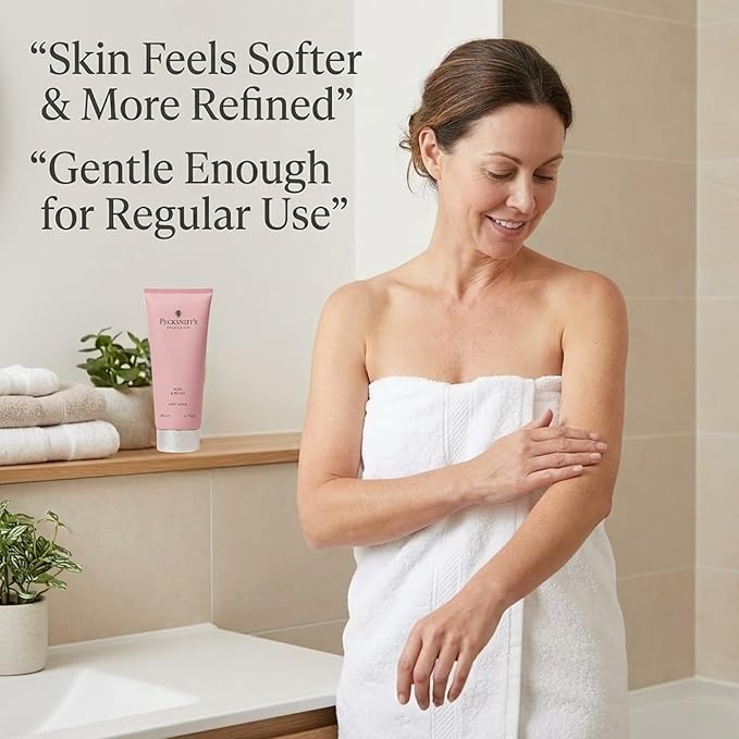 Pecksniff’s Rose and Peony Body Scrub 200ml, Gentle Exfoliating Body Polish with Floral Scent, Creamy Sugar Scrub for Smooth Soft Skin, Shower Exfoliator for Dry Dull Skin, UK Bath and Body