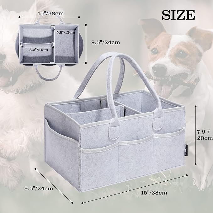 Pet Grooming Tote, Dog Grooming Supplies Organizer, Travel Outdoor (Bag ONLY) (Sliver Grey)