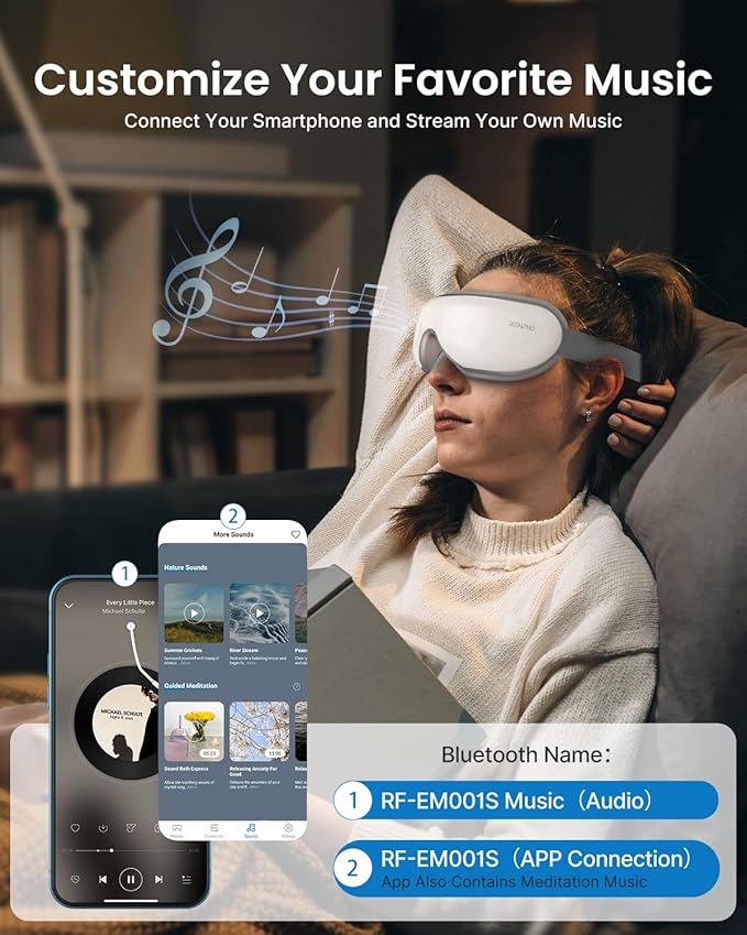 RENPHO Eye Massager with Heat, Mothers Day Birthday Gifts for Mom Women Men Her, FSA Eligible HSA Eye Mask App Control for Migraine,Sleep Mask for Dry Eyes Relax for Men Dad Eyeris 1