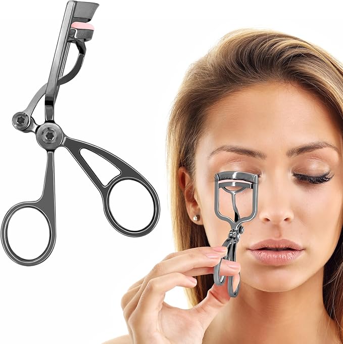 Luxurious Eyelash Curler, Professional Eyelash Curlers Long Lasting Lash Curl Eye Opening Voluminous Lashes Curler Heavy Duty, Zinc Alloy (Black)