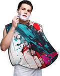 Abstract Paint Splashes Print Beard Bib Apron For Men, Beard Hair Catcher For Men Shaving Trimming,Beard Cape Cloth