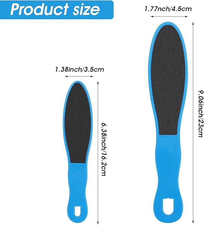 4 Pieces Double Sided Pedicure Foot File Foot Scraper, Exfoliator Remover Dead Skin Hard Skin Calluses Foot Scrubber Reusable Foot Care Pedicure Tool for Wet and Dry Cracked Feet 2 Sizes