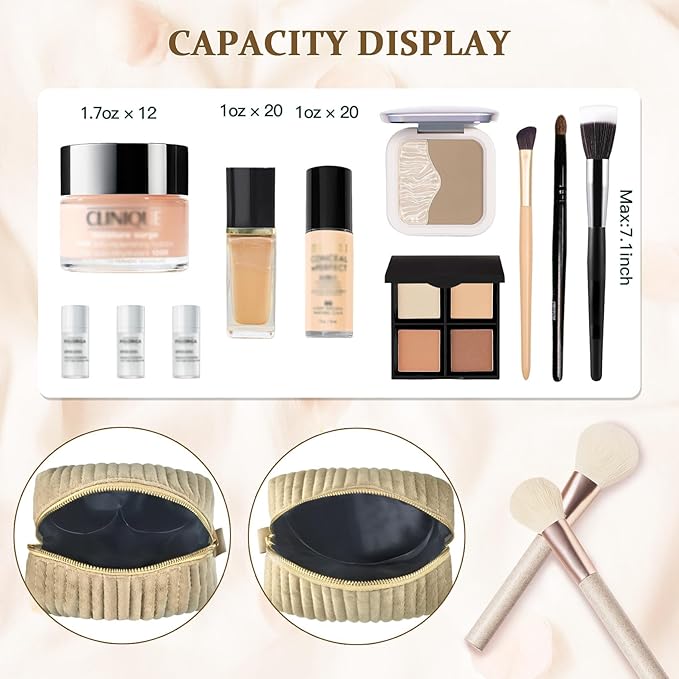 COSHAYSOO Sister Birthday Gifts for Women Best Friend Bestie Friendship Fashion Makeup Bag Make Up Cosmetic Pouch Travel Size Toiletries Skin Care Essentials Organizer Velvet Initial Letter I
