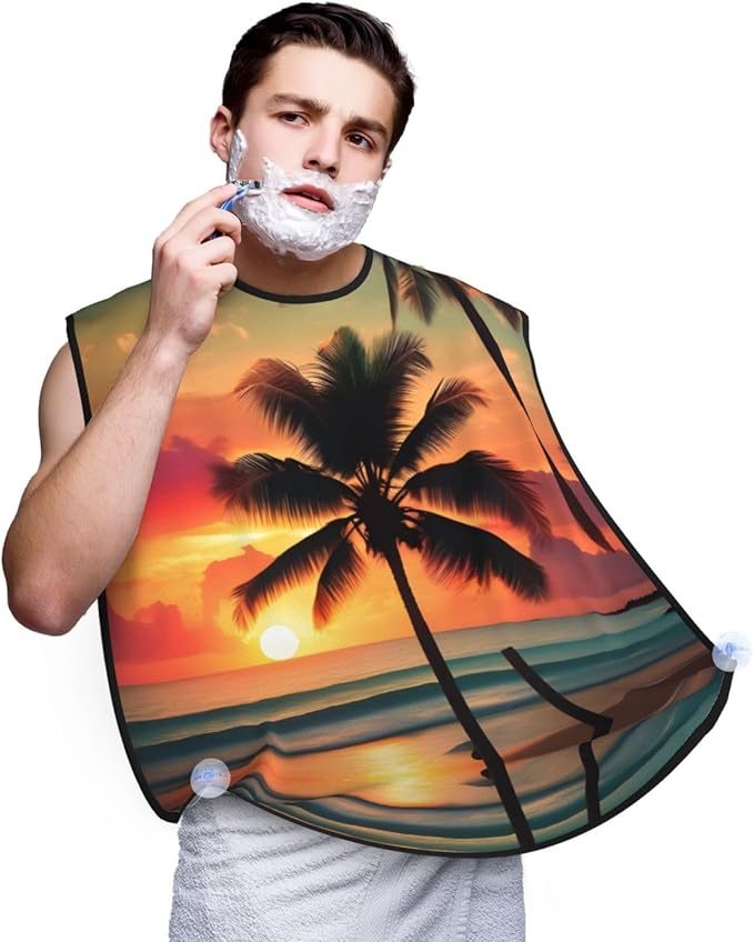 Underwater Scenery Print Beard Bib Shaving Apron, Beard Hair Trimming Cape Gift For Dad