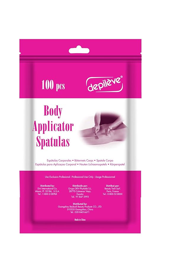 Depileve Wooden Body Applicators - Waxing Applicator Sticks - Box of 100