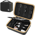 Boobowl Barber Accessories Bag for Clippers and Supplies, Mens Hair Trimmers Box, Portable Clipper Storage Holder for Hair Cutting, Guard Grooming Kit and Barbers Supplies (Bag Only)-Dark Black
