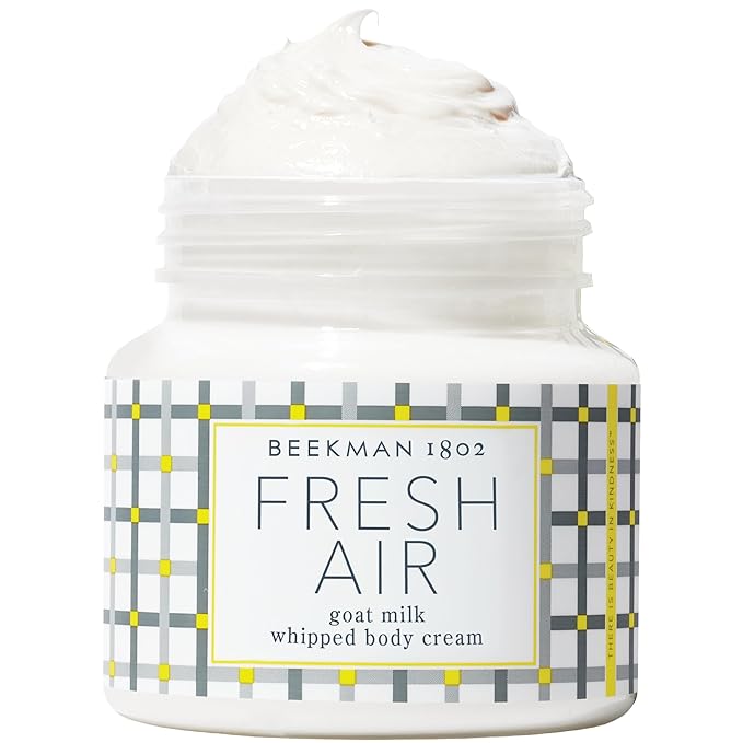Beekman 1802 Whipped Body Cream – Rich Body Butter & Moisturizing Body Cream, Goat Milk Lotion, Shea Butter & Vitamin E, Hydrating Body Moisturizer for Dry Skin - Fresh Air 8 oz