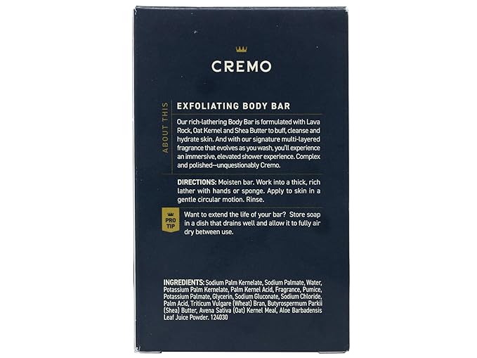 Cremo Exfoliating Body Bars Palo Santo - A Combination of Lava Rock and Oat Kernel Gently Polishes While Shea Butter Leaves Your Skin Feeling Smooth and Healthy (Packaging May Vary)