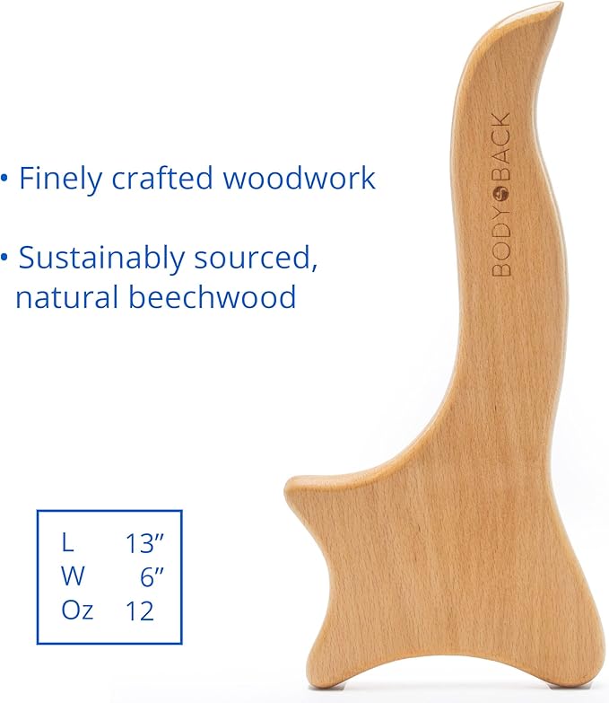 Body Back Wooden Gua Sha Massage Tool - Wood Therapy Lymphatic Drainage Tool - Gua Sha Cellulite Massager for Body Sculpting and Shaping