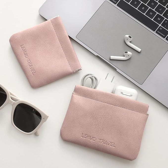 RIGHT AWAY 2 PCS Small Makeup Bag for Purse,Mini Cosmetic Organizer Make Up Bag for Women,Squeeze Coin Purse Pouch,Portable Tiny Makeup Pouches for Cosmetic Accessories,Lipstick, Jewelry, Card, Coins