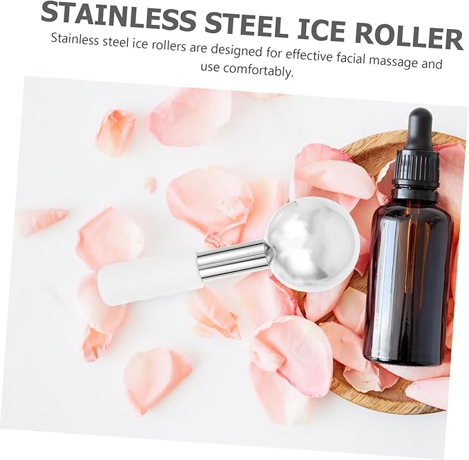 2pcs Ice Globes for Facials Stainless Steel Cooling Rollers for Facial Massage Ergonomic Handle Reduce Puffiness Enhance Circulation for and Gifting