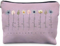 Christian Gifts Makeup Bag, Floral Christian Cosmetic Bags for Women, Galatians 5:22-23 Bible Verse Makeup Pouch, Faith Based Gifts Zipper Pouch（purple