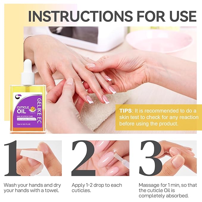 Cuticle Repair Oil for Damaged Nails - Gelike EC Honey Smells Nail Treatment for Growth and Strengthen - Growth Oil Quick Dry Nail Care Moisturize Weak Thin Salon and Home 15ML LARGE CAPACITY