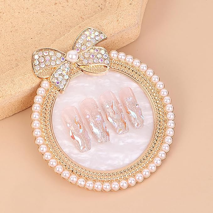 Cosmetic Makeup Palette, Nail Art Palette, DIY Makeup Mixing Palette, Beauty Salon Color Cream Mixing Palette, Nail Art Painting Mixed Color Palette, Nail Polish Makeup Display Board Golden