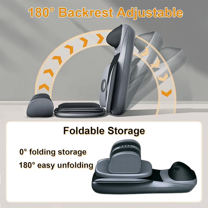 Lvrunben Shiatsu Back Massager with Heat, 3D Kneading Massage Chair Pad, Electric Massage Seat Cushion for Body, Neck,Shoulder, with Movable Multi-Function Leg and Foot Massager, for 62-69 inches