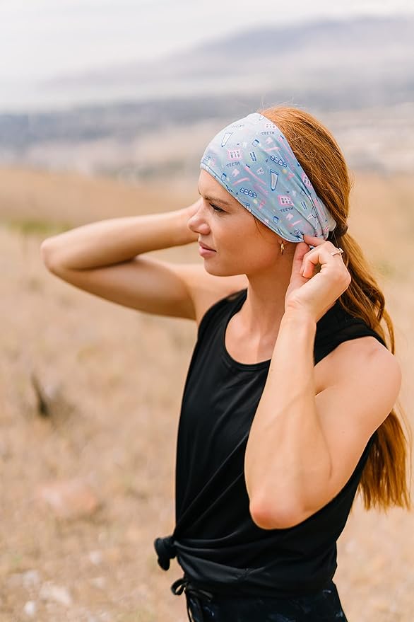 Maven Thread 4" Wide Workout Headbands for Women (2 Pack) – Non-Slip Sweatbands for Gym, Running & Yoga