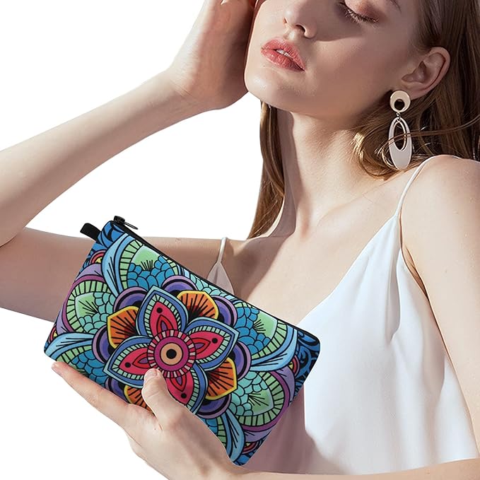 MAGEFY Makeup Bag Small Cosmetic Bag for Women Cute Makeup Pouch (2 packs Blue)