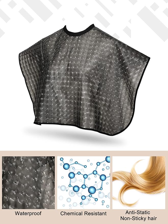 Zhanmai 4 Pcs Hair Color Shampoo Cape for Salons Waterproof Reusable Hair Dye Capes Makeup Apron for Barber(Classic Color)