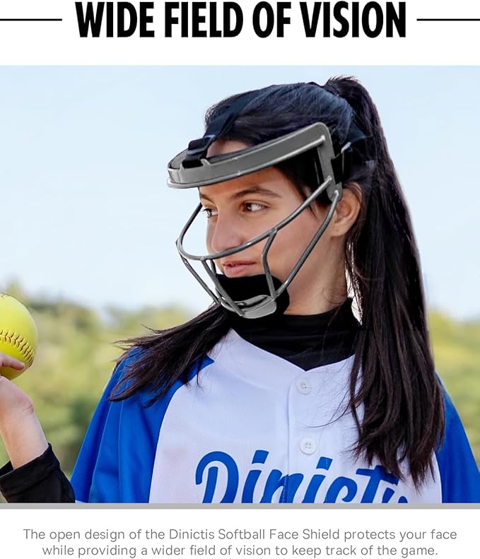 Dinictis Softball Face Mask, Lightweight, Comfortable, with Wide Field Vision, Durable and Safe Face Guards, Premium Protective Softball Fielder's Mask