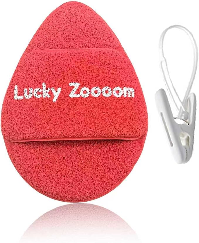 Large Face Sponges for Cleansing with Storage Clips Red Cleansing Puff,5.9 in x 4.3 in,Reusable Hydrophilic Polyurethane Facial Sponges for Face Wash, Reusable Makeup Remover Exfoliating Pads