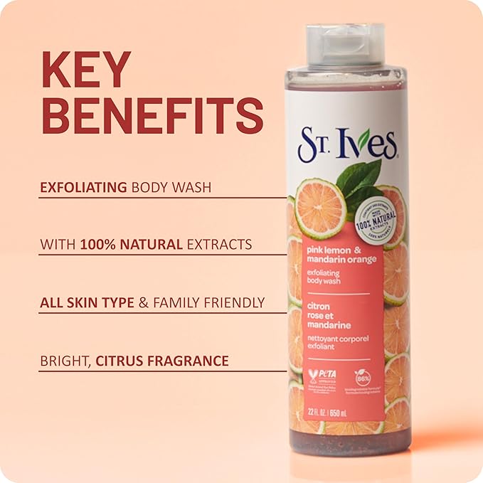 St. Ives Body Wash Pink Lemon and Mandarin Orange 22 Ounce