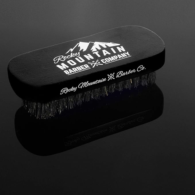 Men's Hair Brush- 100% Pure Black Boar Hair Natural Bristle for Beard, Moustache - Firm Military Style with Handmade Wood Handle – No Snags, No Scratch, Gentle Bristle – Use with Beard Oil