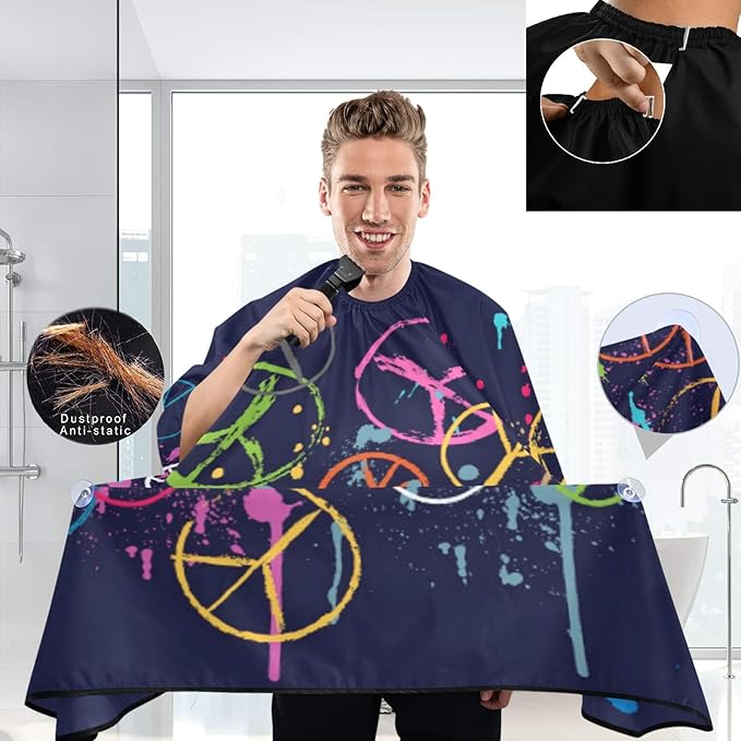 visesunny Professional Barber Cape Polyester Hair Cutting Salon Cape Apron Anti-Static Beard Bib Grooming Apron