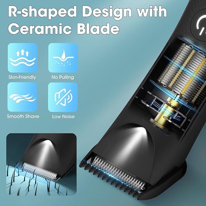 Manscape Ball Trimmer for Men, Body& Pubic Hair Trimmer and Groin Hair Shaver, Bikini Shaver Women, Wet/Dry Smooth Shaving, IPX7 Waterproof