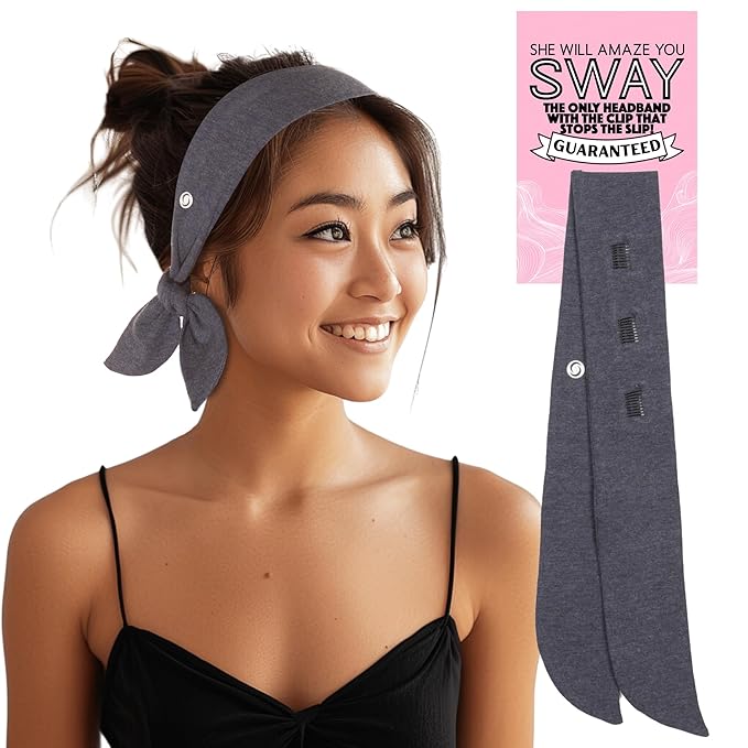 SWAY Short Stretch Non-Slip Headband for Women – Moisture-Wicking, No Headaches, Stays Put for Workouts, Gym, Yoga, Running and Nurse