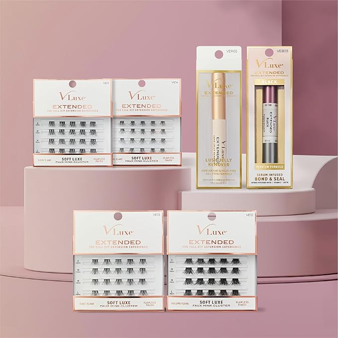 VLuxe Lush Jelly Lash Remover for Eyelash Extensions, Clusters, Individual False Lash, Mess-Free Gel Formula Removes Bond & Seal, Lash Glue & Adhesive, Mascara Brush For Easy Removal With No Wipes
