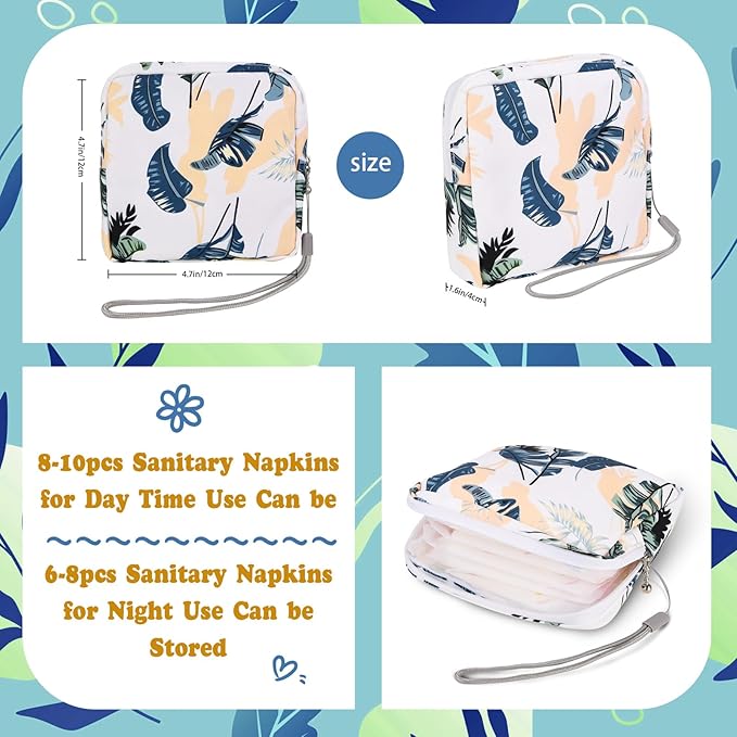 4Pcs Sanitary Napkin Storage Bag, Small Menstrual Period Bag Period Pouch Waterproof ,Tampon Organizer Pouch Tampon Pad Holder for Purse, Pad Bag Feminine Care First Period for Teen Girls School