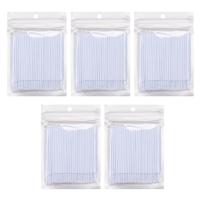 Tbestmax 500 Pcs Micro Applicator Brush Micro Swabs, Disposable Eye Lashes Mascara Wands for Eyelash Extension White
