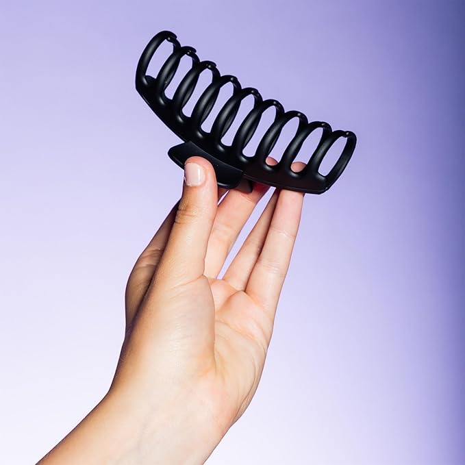 Gimme Beauty Thick Hair Claw Clips - Durable, No-Slip Design for Curly & Textured Hair - Made from Strong & Break-Resistant Recycled Plastic - Black & Tortoise