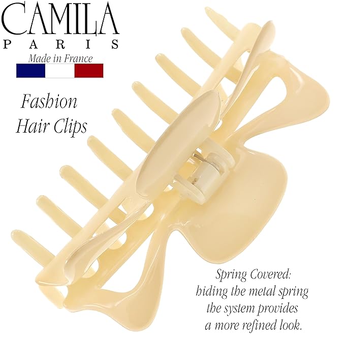 Camila Paris CP3506 French Large Hair Clips for Women Thick Hair for Long Curly Wavy Hair, Girls Hair Claw Clip, Durable Styling Big Claw Clip for Thick Hair, Strong Hold No Slip Grip, Made in France
