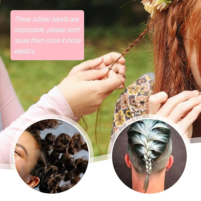 Brown Elastics Hair Bands 1500pcs Mini Rubber Hairband Soften 18mm Ponytail Holders Hairiness Ties No Damaged Accessories for Women Braids