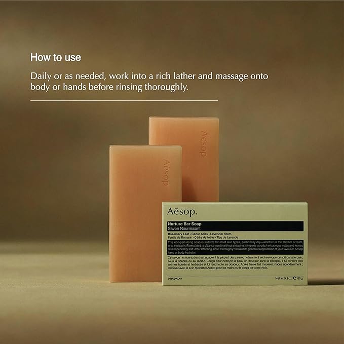 Aesop Nurture Bar Soap | Moisturizing Body Cleansing Bar with Shea Butter for Dry Skin | 5.2 oz