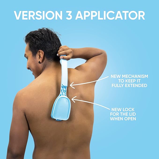 Bakslap Body Lotion Back Applicator for Self Use | Apply Cream and Lotion for Women, Men, Ideal for Elderly | Extendable Long Handle for Legs and Body - Blue
