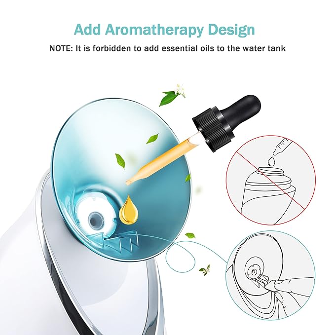EZBASICS Facial Steamer Bundled with Facial Cleansing Brush Blue