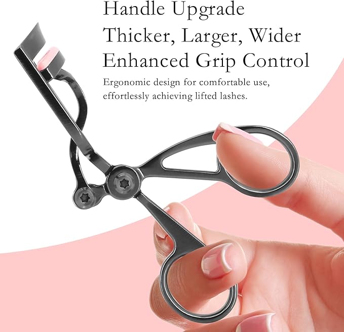 Luxurious Eyelash Curler, Professional Eyelash Curlers Long Lasting Lash Curl Eye Opening Voluminous Lashes Curler Heavy Duty, Zinc Alloy (Black)