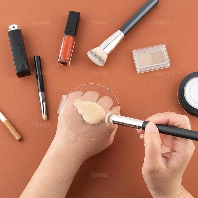 AUEAR, 3 Pack Makeup Mixing Palette Acrylic Handheld Tray Foundation Eye Shadow Hand Cosmetic Dish Blending