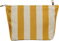 Yellow Striped Makeup Bag for Women, Canvas Cosmetic Bag, Travel Pouch for Purse, Zipper Makeup Pouch, Perfect for Storing Makeup Accessories, Daily Make up Organizer Gifting, Car Cosmetic Organizer