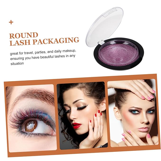 5pcs Round Faux Lash Box Durable Eyelash Case for Organized Storage of False Eyelashes Portable and Compact Design for Travel and Daily Makeup Use